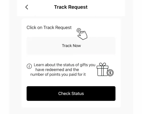 App screen: Track the request